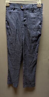Isaac Mizrahi Kids New York Boy's Flat Front Dress Pants Size 14 blue LINEN NWT
